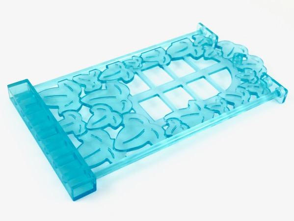 Belville, Wall, 1 x 8 x 12 with Ivy and Window in Trans-Light Blue