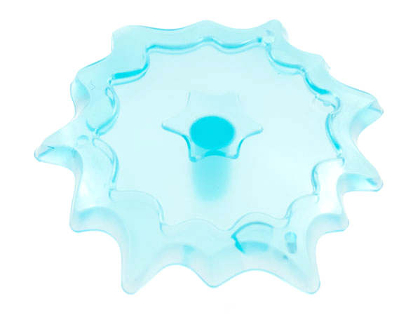 Wave / Power Burst / Flame, Shield Large with Bar End in Trans-Light Blue