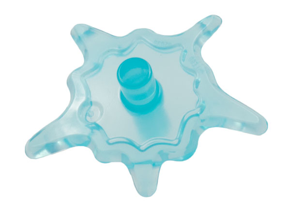 Wave / Power Burst / Flame, Shield Small with Bar Ends in Trans-Light Blue