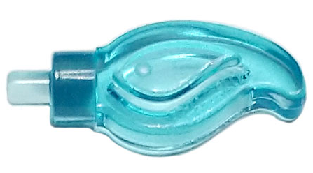Wave / Flame Small with Pin in Trans-Light Blue