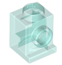 Brick Special 1 x 1 with Headlight in Trans-Light Blue