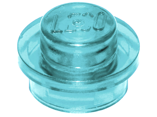 Plate Round 1 x 1 with Solid Stud in Trans-Light Blue