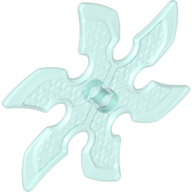 Large Figure Weapon 6 Blade Ninja Star / Shuriken in Trans-Light Blue