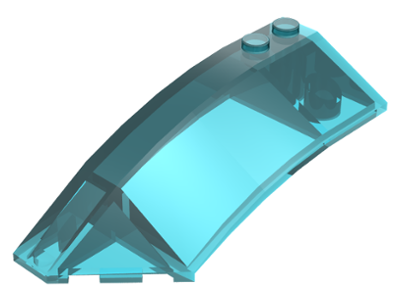 Brick Wedged, Curved 8 x 3 x 2 Open Left in Trans-Light Blue