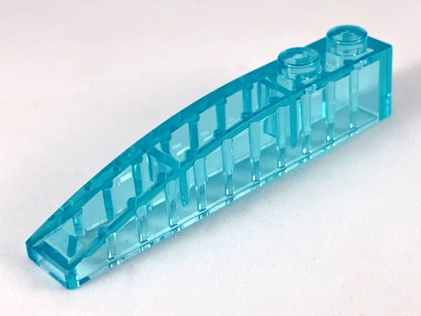 Brick Curved 6 x 1 in Trans-Light Blue