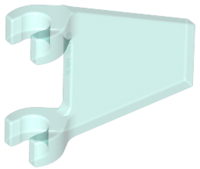 Flag 2 x 2 Trapezoid with Flat Area between Clips in Trans-Light Blue
