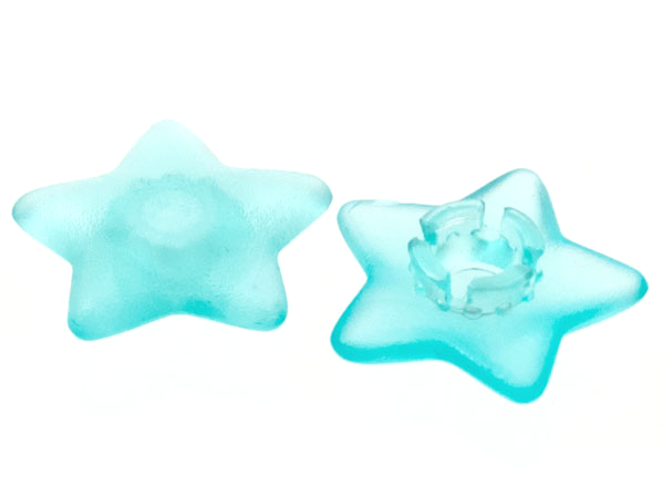 Clikits Icon, Star 2 x 2 Small with Pin [Frosted] in Trans-Light Blue