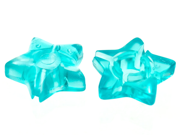 Clikits Icon, Star 2 x 2 Large with Hole in Trans-Light Blue