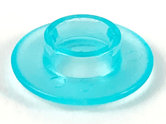 Clikits Bead, Ring Thin Large with Hole and High Connector in Trans-Light Blue