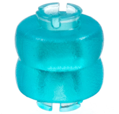 Clikits Bead, Connector Thick Small Double with 2 Pins in Trans-Light Blue