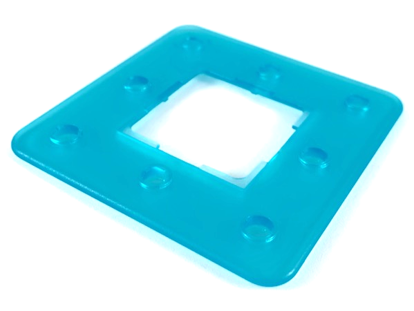 Clikits Frame, Square 3 x 3 with 8 Holes in Trans-Light Blue