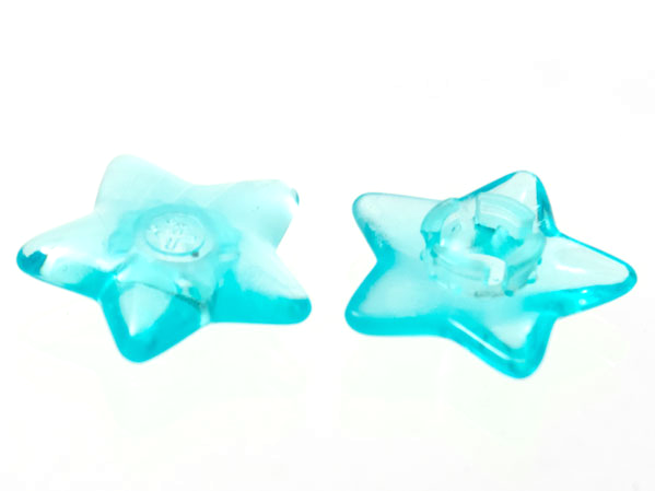 Clikits Icon, Star 2 x 2 Small with Pin [Polished] in Trans-Light Blue