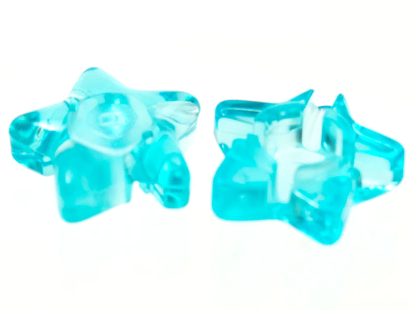 Clikits Icon, Star 2 x 2 Small, with Hole in Trans-Light Blue