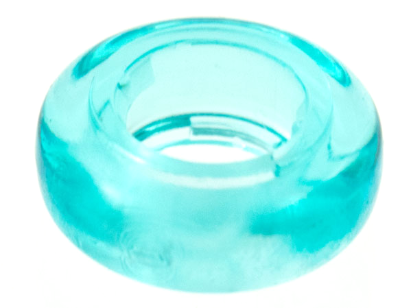 Clikits Bead, Ring, Thick Small with Hole in Trans-Light Blue