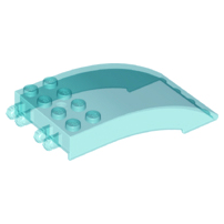 Windscreen 8 x 4 x 2 Curved [2 Dual-Fingered Click Hinges] in Trans-Light Blue
