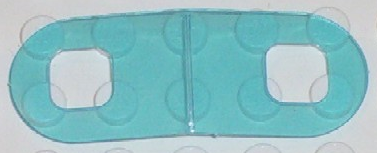 Clikits Rectangle 2 x 5 with Rounded Ends and 2 Holes in Trans-Light Blue