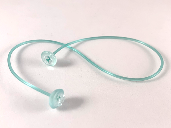 Clikits Cord, Jelly String, 240mm, Trans-Very Light Blue Caps in Trans-Light Blue