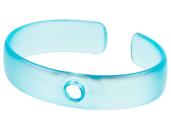 Clikits Bracelet, Bangle with Hole in Trans-Light Blue