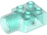 Technic Brick Special 2 x 2 with Pin Hole, Rotation Joint Socket in Trans-Light Blue