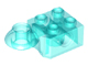 Technic Brick Special 2 x 2 with Pin Hole, Rotation Joint Ball Half [Horizontal Top] in Trans-Light Blue