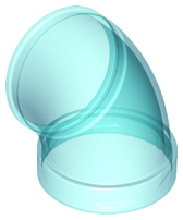 Tube, Slide Curved 45deg in Trans-Light Blue