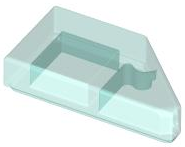 Tile 1 x 2 with Stud Notch Left in Trans-Light Blue