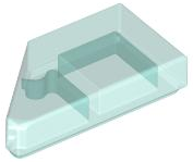 Tile 1 x 2 with Stud Notch Right in Trans-Light Blue