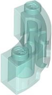 Brick Round Corner 3 x 3 Macaroni with 2 Studs in Trans-Light Blue