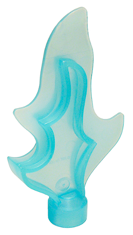 Duplo Wave (Fire, Water, Flame) 2 x 1 x 5 with Non-Marbled Tip in Trans-Light Blue