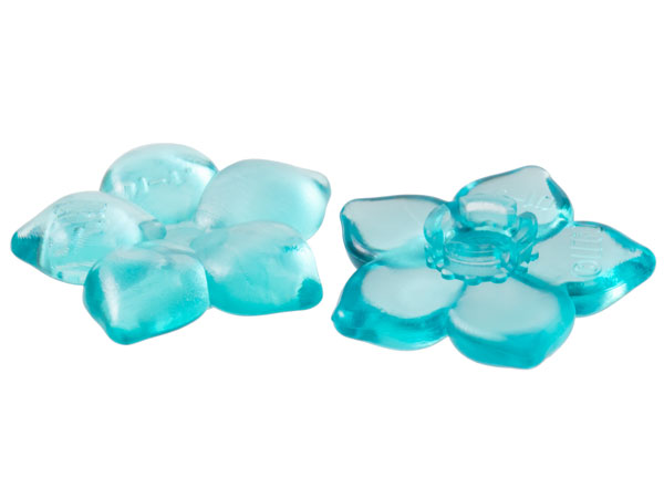 Clikits Icon, Flower 2 x 2 Large, 5 Petals with Pin in Trans-Light Blue