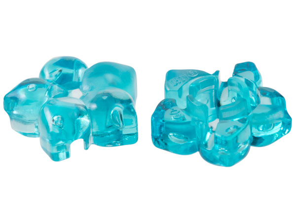 Clikits Icon, Flower 2 x 2 Large, 5 Petals with Hole in Trans-Light Blue