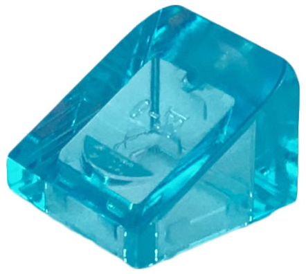 Brick Sloped 30° 1 x 1 x 2/3 (Cheese Slope) in Trans-Light Blue