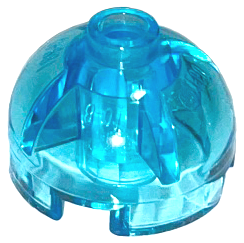 Brick Round 2 x 2 Dome Top, Vented Stud in Trans-Light Blue