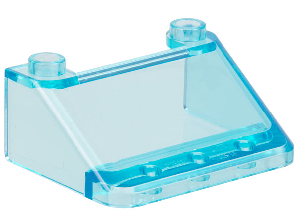 Windscreen 3 x 4 x 1 1/3 Large Glass Surface in Trans-Light Blue