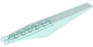 Hinge Plate 1 x 12 Locking with Angled Side Extensions and Tapered Ends, 7 Teeth in Trans-Light Blue