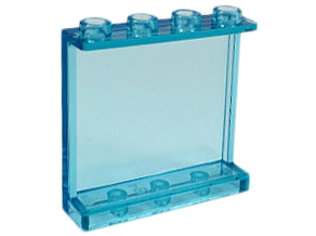 Panel 1 x 4 x 3 [Side Supports / Hollow Studs] in Trans-Light Blue