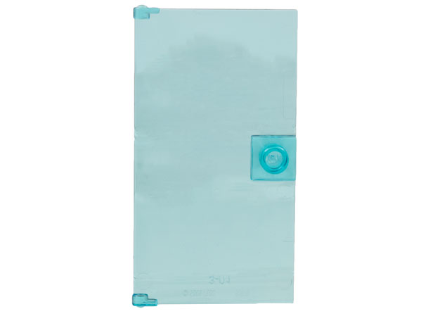 Door 1 x 4 x 6 Smooth with Chamfered Handle Plinth in Trans-Light Blue
