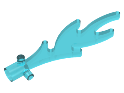 Wave / Flame Rounded with Base Pegs in Trans-Light Blue