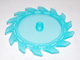 Technic Circular Saw Blade 9 x 9 with Pin Hole in Trans-Light Blue