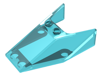 Windscreen 6 x 4 x 1 1/3 with Hollow Studs in Trans-Light Blue