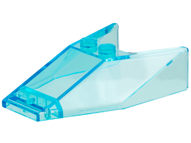 Windscreen 6 x 4 x 1 1/3 with Solid Studs in Trans-Light Blue