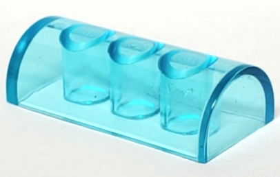 Brick Curved 2 x 4 Double, No Studs, without Groove in Trans-Light Blue