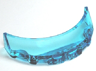 Windscreen 3 x 6 x 1 Curved with 2 Circular Stud Holders in Bottom in Trans-Light Blue