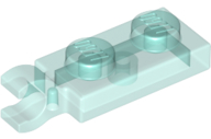 Plate Special 1 x 2 with Clip Horizontal on End in Trans-Light Blue