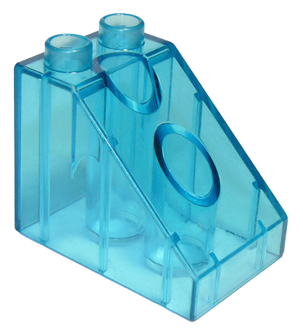 Duplo Brick 3 x 2 x 2 Slope in Trans-Light Blue