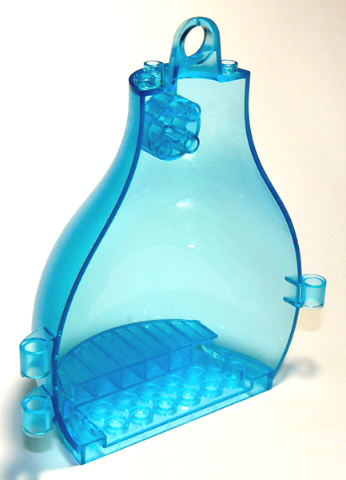 Pod, Round Tapering with Loop on Top in Trans-Light Blue