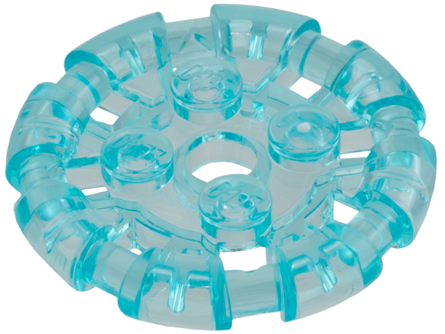 Plate Special 2 x 2 with Bar Frame Round in Trans-Light Blue