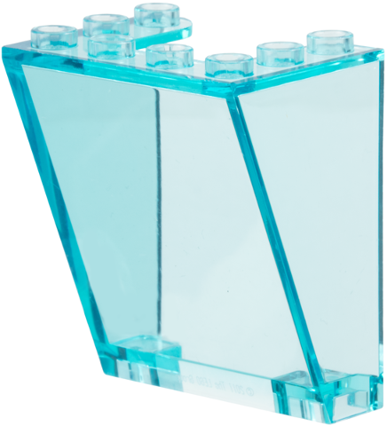 Windscreen 3 x 4 x 4 Inverted, Rounded Top Inside Edges, Cut-Out Bottom Inside Edges in Trans-Light Blue