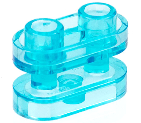 Brick Special 1 x 2 Rounded with Center Bars in Trans-Light Blue