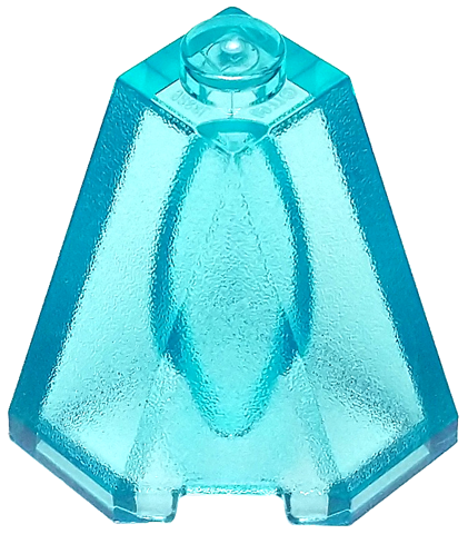 Brick Wedged, Sloped 65° 2 x 2 x 2 Corner in Trans-Light Blue